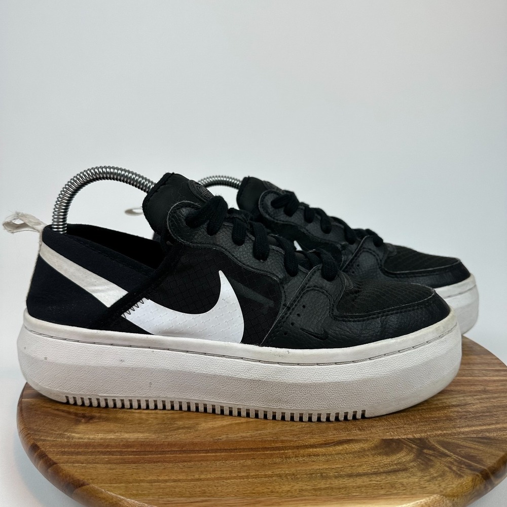 Womens Nike Court Vision Alta Black Platform Low Sneakers Shoes Size 10 M‎ GUC